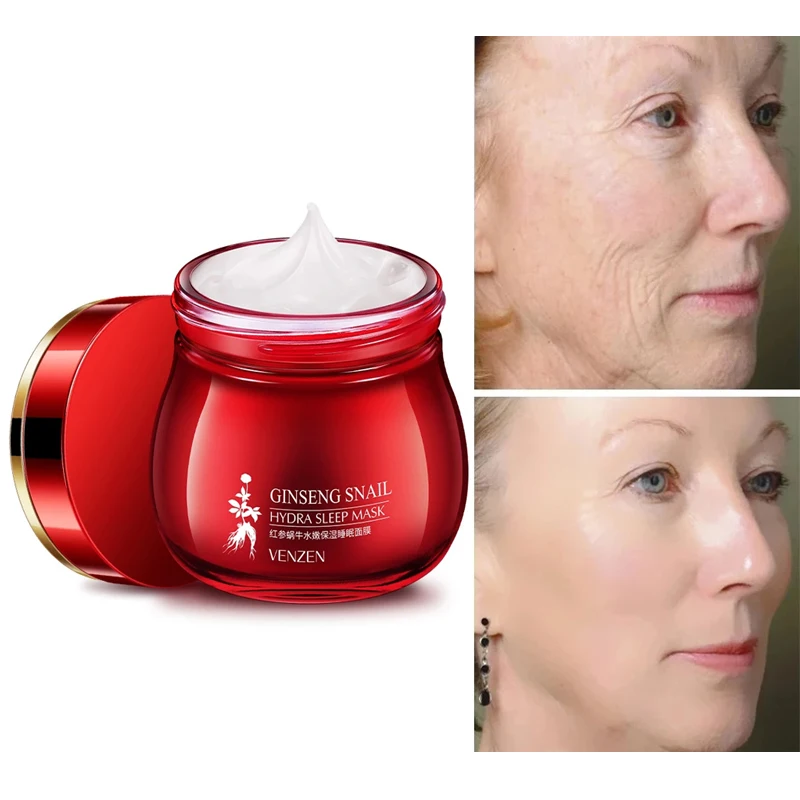 

Ginseng Snail Sleeping Face Mask Moisturizing Nourishing Hydration No Wash Night Cream Smoothing Gel Skin Care
