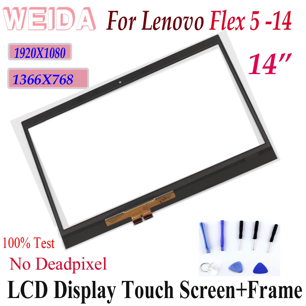 ЖК дисплей WEIDA для lenovo Flex 5 14 сенсорный экран дюймов дигитайзер панель Yoga 520 flex