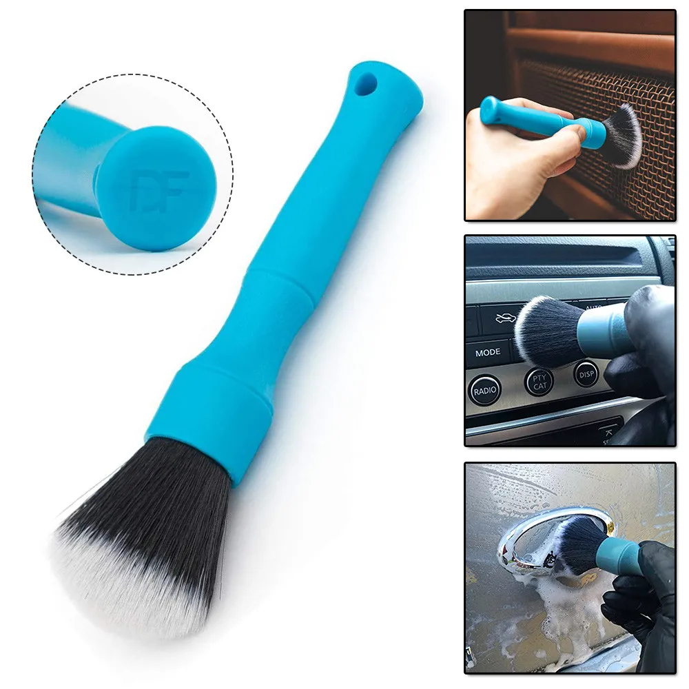 

24CM Car Wash Brushes Accessories Blue Detailing Engine Wheels Interior Tool Kit Useful New