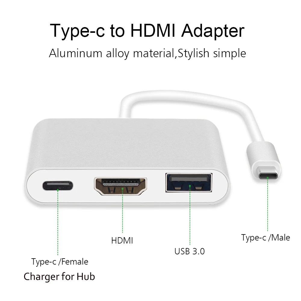 Адаптер для передачи данных Type C к HDMI мини Док станция USB концентратор ТВ