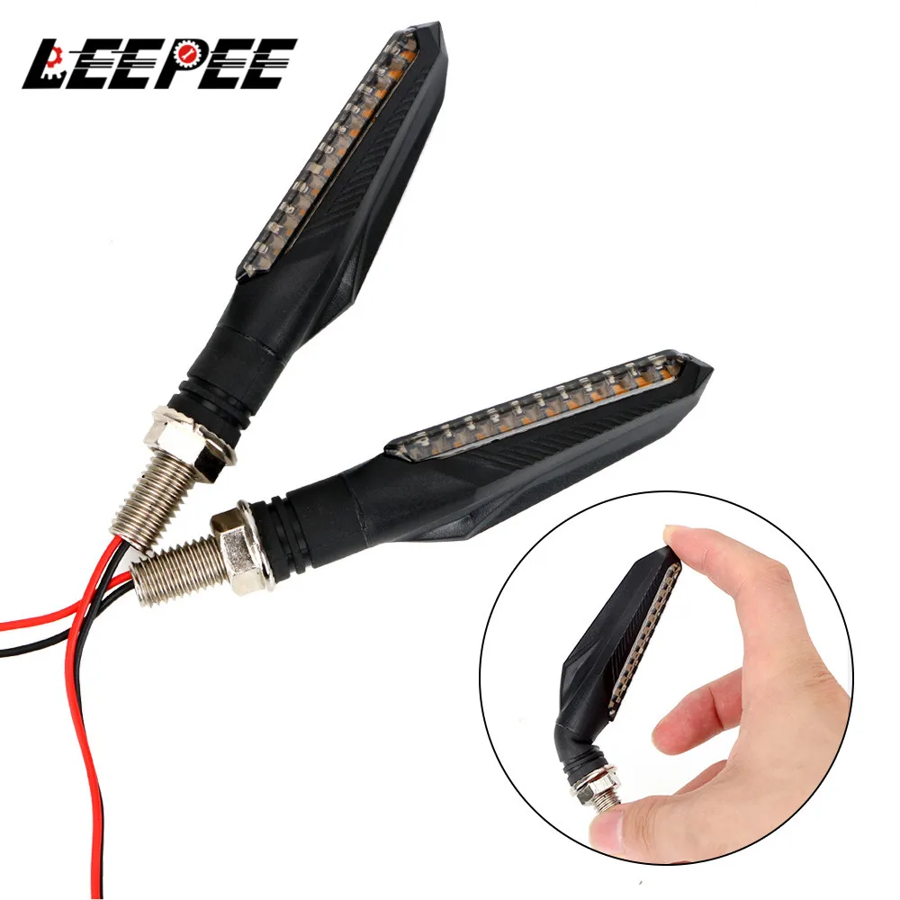 

Указатель поворота для мотоцикла LEEPEE, 1 пара, 12 светодиодов, мигающий чип, Проточная вода, указатель поворота для мотоцикла, Аксессуары для м...