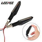 Указатель поворота для мотоцикла LEEPEE, 1 пара, 12 светодиодов, мигающий чип, Проточная вода, указатель поворота для мотоцикла, Аксессуары для мотоцикла