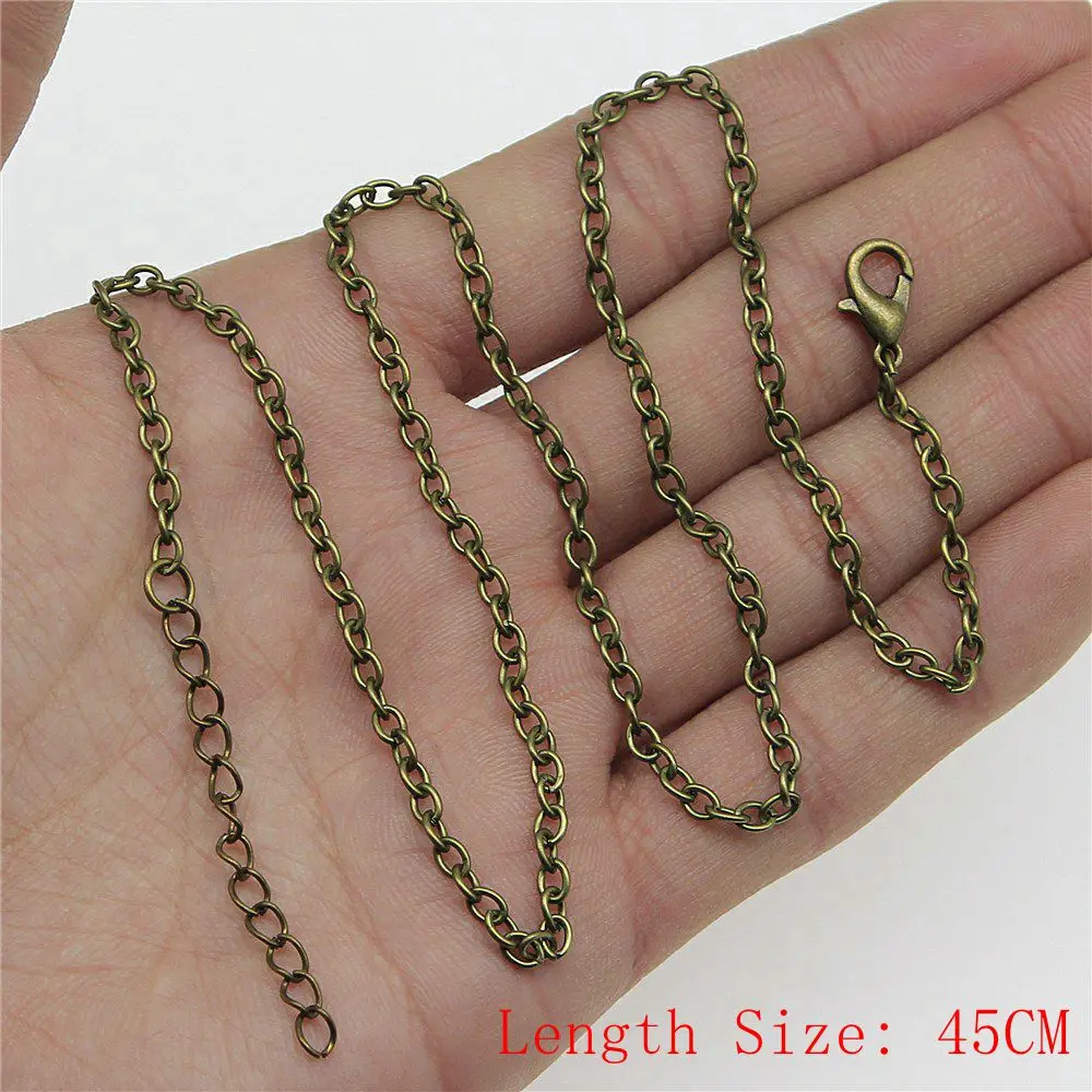 Цепочка-ожерелье с застежкой-карабином круглый стеклянный кабошон 40 мм