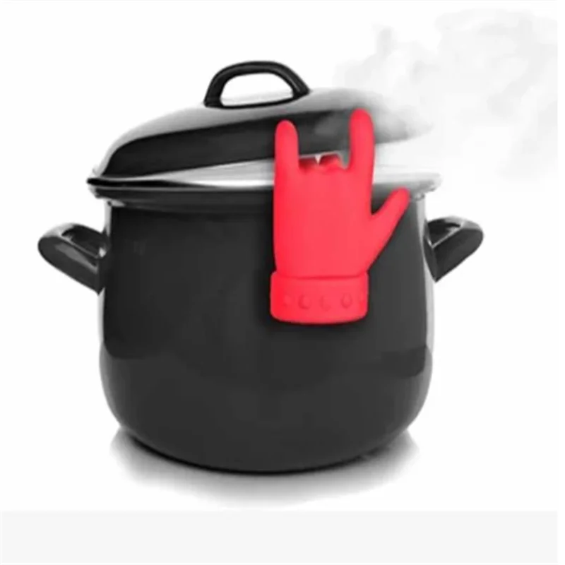

Palm Shaped Anti Overflow Lid Kitchen Tool Silicone Lifting Finger Pot Cover High Soup Spoon Rack Kitchen Supplies