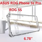 Прозрачный чехол для Asus ROG Phone 5s Pro, пленка из закаленного стекла, мягкая гелевая защита кожи, прозрачный силиконовый чехол