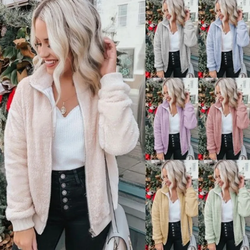 Базовая куртка 4XL 5XL размера плюс Женское пальто женская из плюша Женская бомбер
