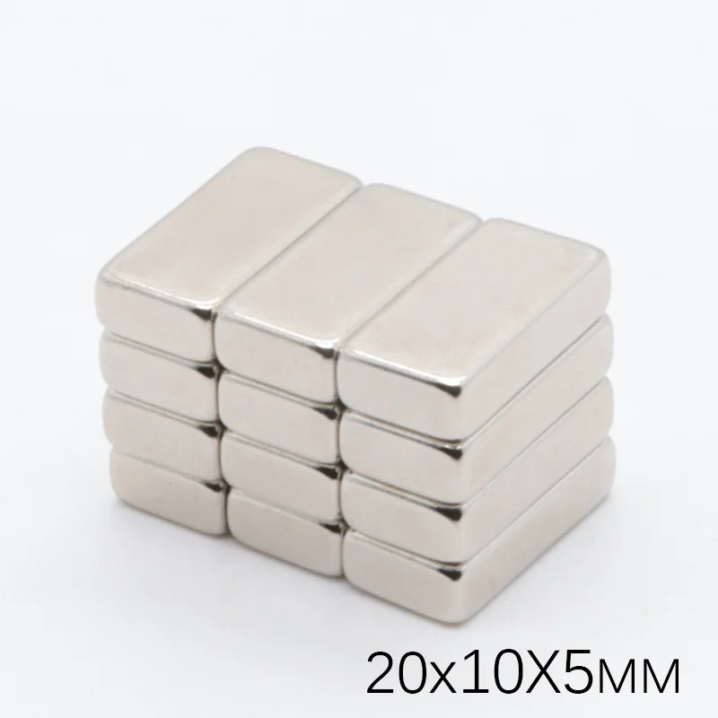 50 шт. 20x10x5 мм N35 сильной квадратной NdFeB неодимовый магнит редкоземельный 20*10*5