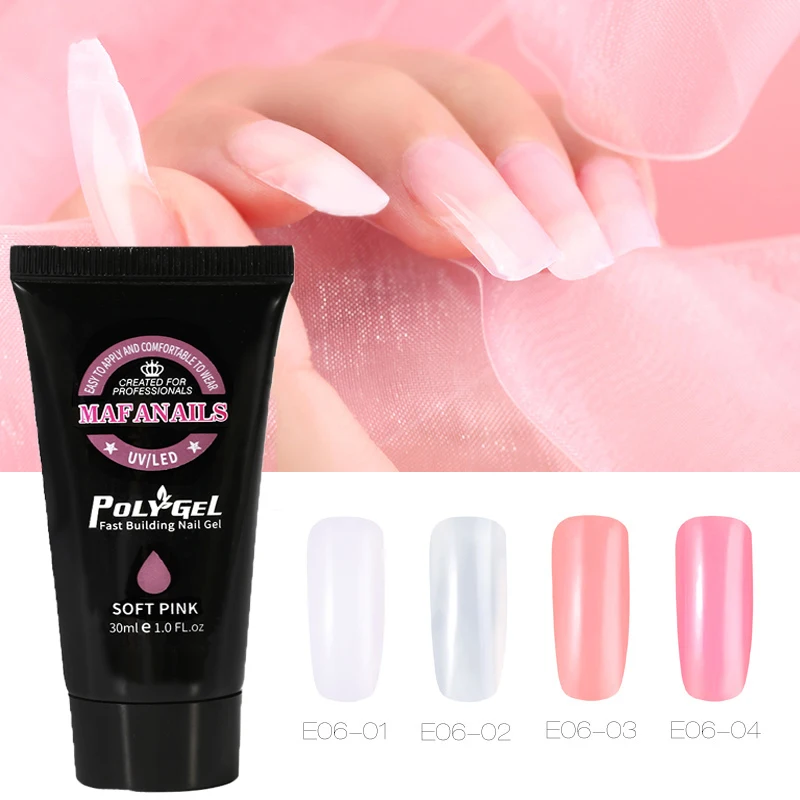 Полигель для наращивания ногтей 30 мл УФ гель 9 цветов на выбор полигель
