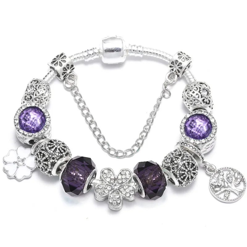 Роскошные бусины-стразы браслет с подвеской &quotЖизнь дерева&quot оригинальный