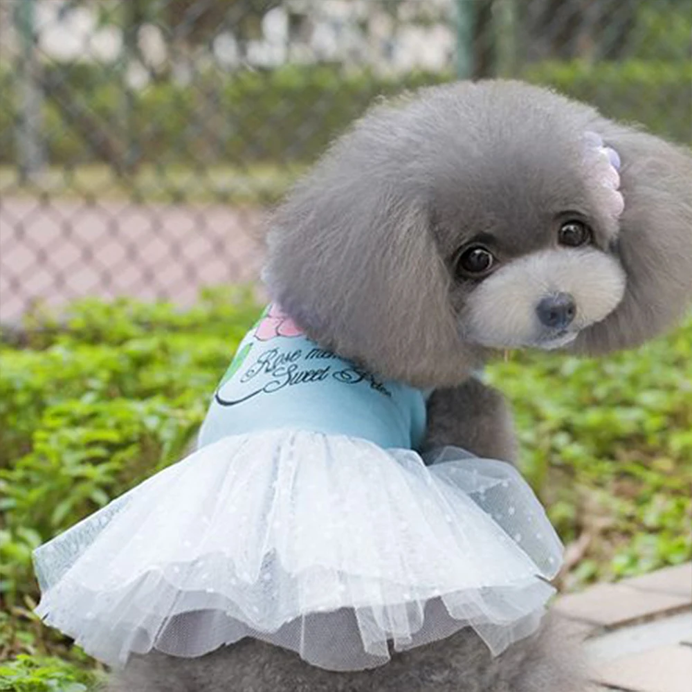 Платье для маленьких собак причудливое искусственное с рисунком розы весны лета