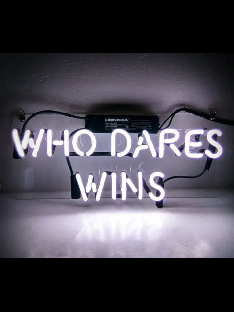 

Neon Sign for Who Dares wins Neon Tube Sign Wall Light handcraft Glass neon signs for home vintage neon signs Pet Shop Sign