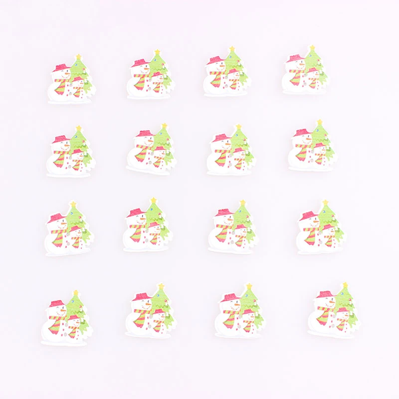 Рождественские декоративные пуговицы в виде снеговика деревянные с 2