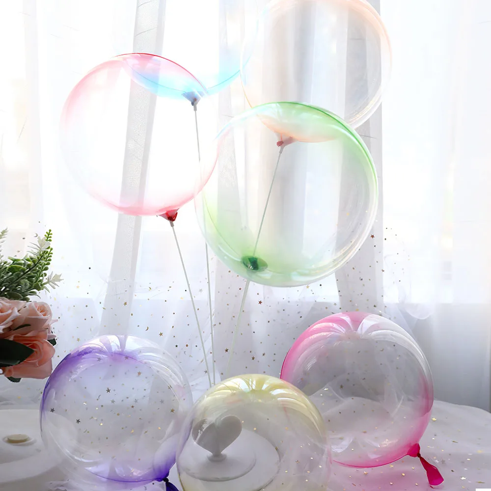 10pcs 18 Inch Crystal Bubble Balloons Rainbow Transparent Bobo Inflatable Helium Wedding Birthday Party Decoration Baby Shower | Дом и сад