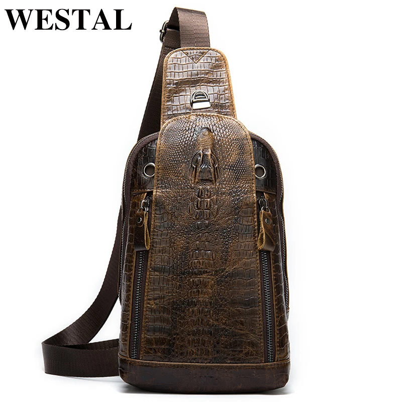 Сумка мессенджер WESTAL Мужская слинг Сумки из натуральной кожи