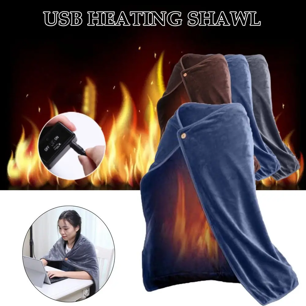 

Winter Autumn Office 100x70cm Warm USB Heated Shawl Wrap for Women Men Heated Shawl Electric Heated Blanket