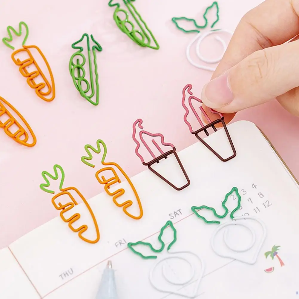 

Carrot Ice Cream Pea Turnip Shape Bookmark Ticket Holder Paper Clip Stationery