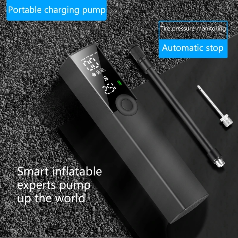 

Smart Air Pump Compressor for Motorcycle Bike Inflatable Basketball Portable Handheld Usb Charging Pressure 120 Ps