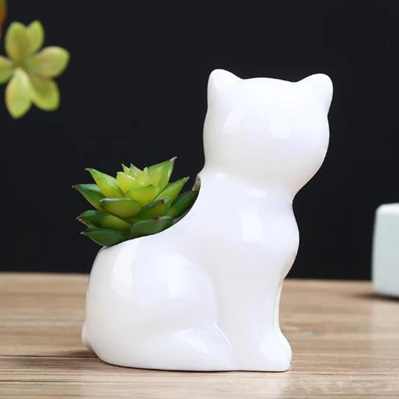 Fleshy Ceramic Flower Pot Lazy Cat Plant Flowerpot Crafts and Arts Office Desktop Ornaments Home Garden Decoration | Дом и сад