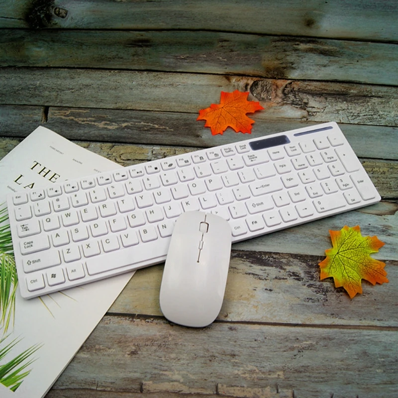 Универсальная Бесшумная ультратонкая беспроводная клавиатура и мышь 2 4G для