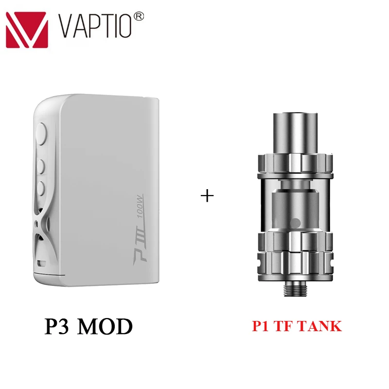 White with tank Vape мод Vaptio P3 мод встроенный 3000 мАч супер большой емкости батареи с 30~ 100 Вт выходной мощности электронная сигарета испаритель комплект - Цвет: White with tank