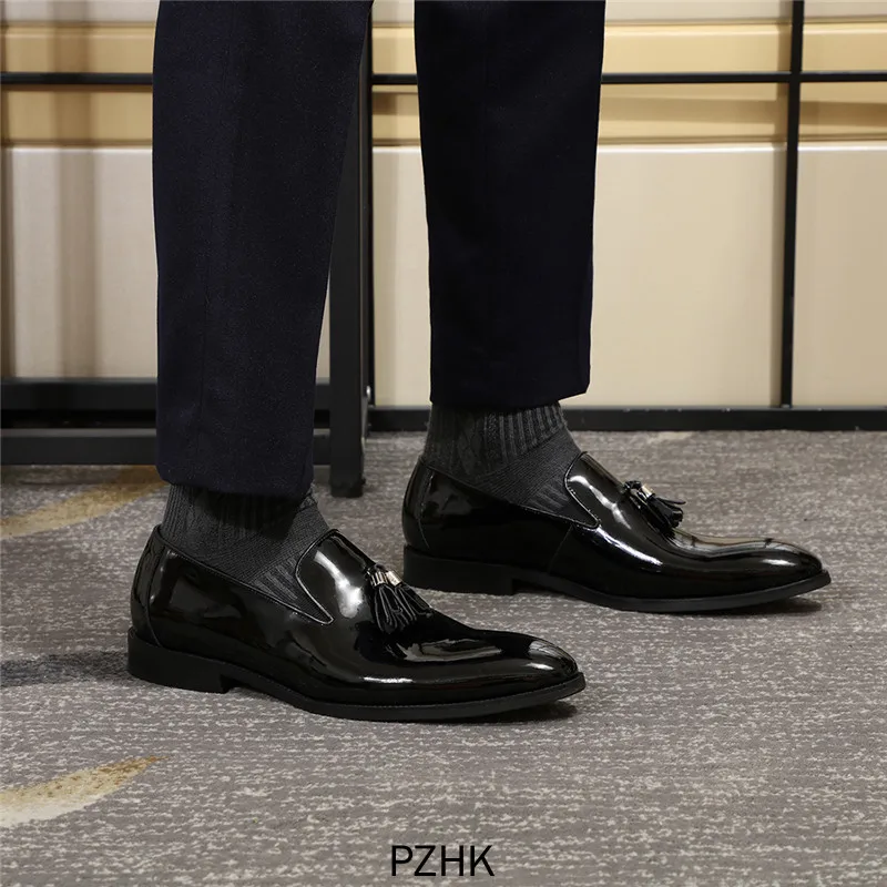 2019 Новое поступление распродажа sapatos masculino Sapatos Zapatos De Cuero Charol Para Hombre Negros Y Marrones Vestir