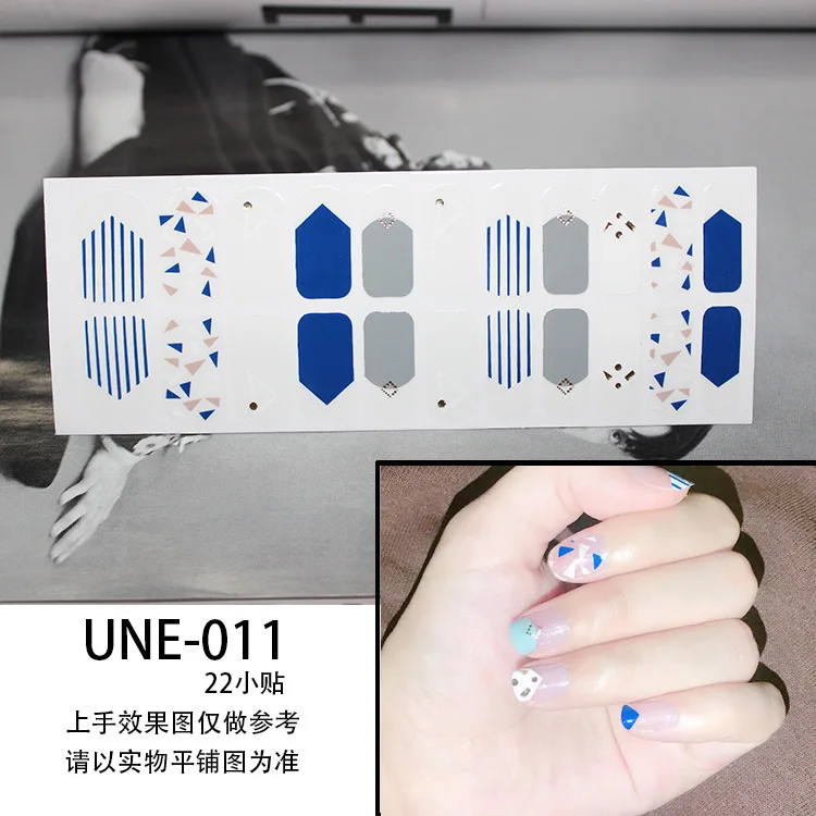 UNE-011 1 шт/22 наклейки, водяной знак слайдер наклейки для ногтей, переводная картинка переводная вода тату Цветок Бабочка украшение маникюр Клей - Цвет: UNE-011