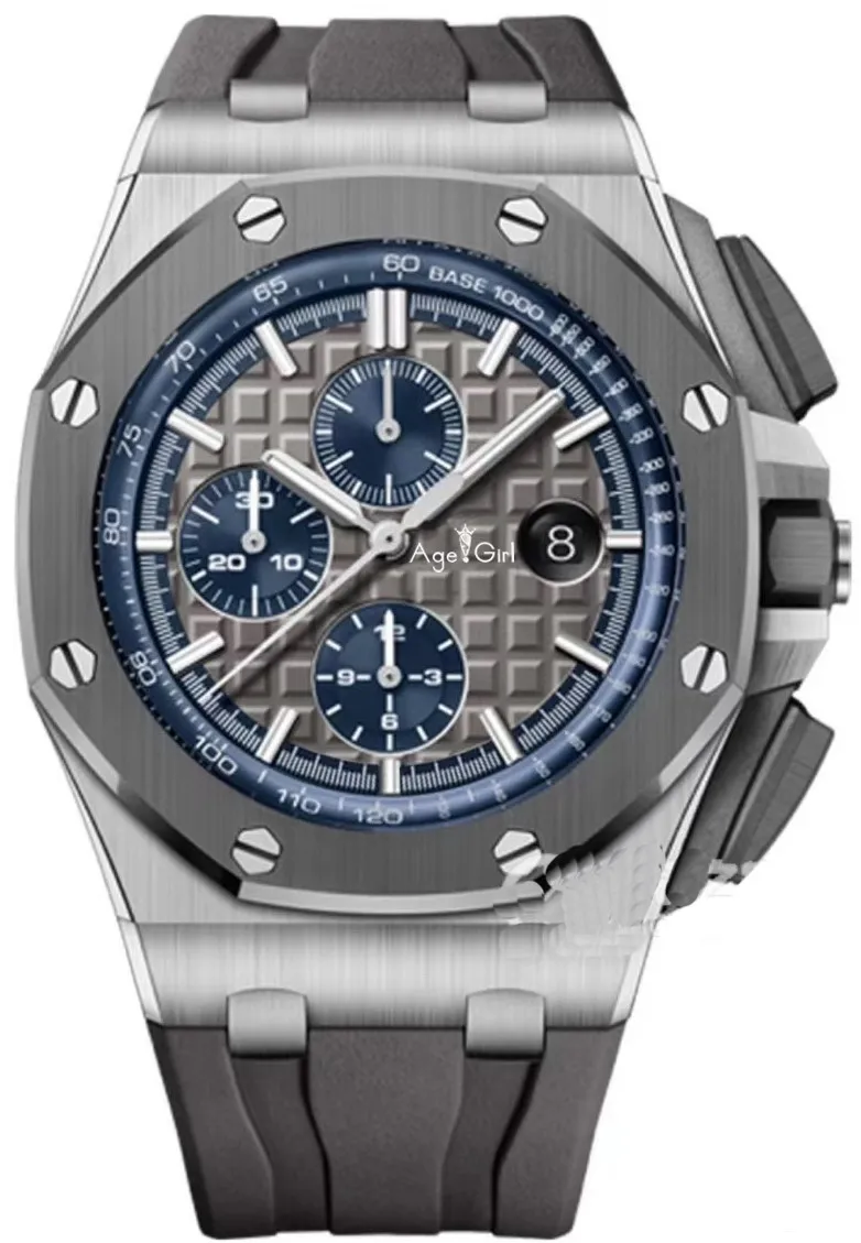 

2021 Luxury Brand New Quartz Chronograph Men Watch Stopwatch Sapphire Crystal Black Blue Grey Limited Rubber Watches