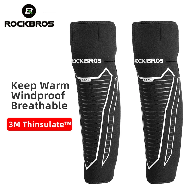 

ROCKBROS Fleece Knee Support MTB Road Bicycle Moto 3M Thinsul Windproof Reflective Water Repellent Men Women Keep Warm Kneepads