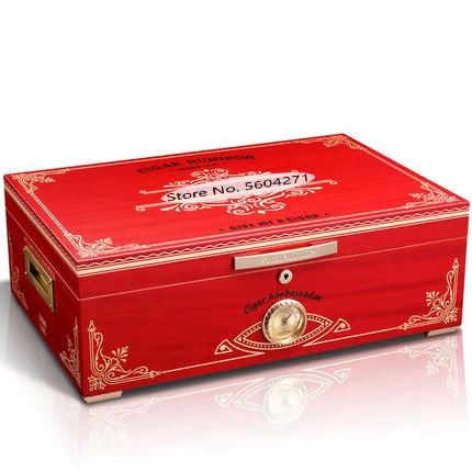 

Cigar Case Piano Paint Mellow Fragrant Cedar Moisture Box European Retro Cigar Cigarette Case