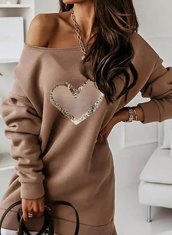 Женский свитер с капюшоном коричневый однотонный Повседневный пуловер из 2021