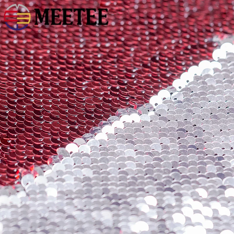 Двухсторонняя ткань Meetee 50/100x125 см с блестками и флип чипом Ручное шитье сделай сам