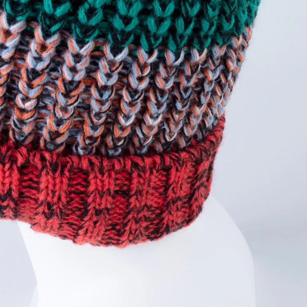 Зимняя вязаная шапка с черепом для мальчиков и девочек флисовой