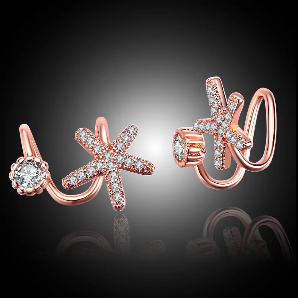 Новые модные серьги из серебра 925 пробы с кубическим цирконием милые клипсы со