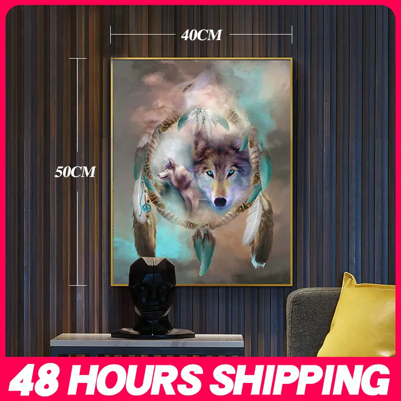 

Meian Cross Stitch Embroidery Kits 14CT Wolf Animal Cotton Thread Painting DIY Needlework DMC New Year Home Decor VS-0010