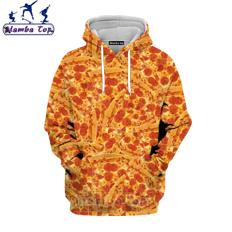 Худи Mamba top с принтом пиццы новейшая Женская толстовка в стиле хип-хоп 3D еды