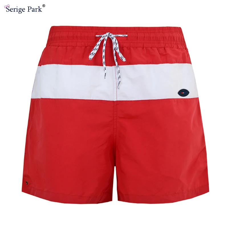 

2021 summer mens swimming beach shorts for serige park style high quality swimshort design male swimsuit patch work with badge