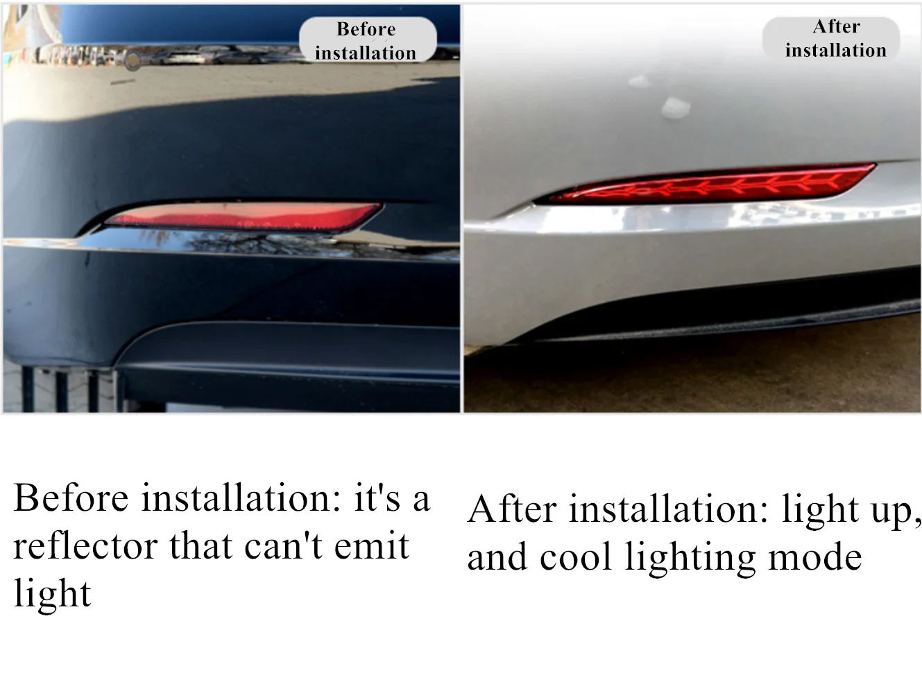 

Suitable for 17-21 Tesla model3 rear bumper lights, rear fog lights, tail lights, fish bone texture modification accessories