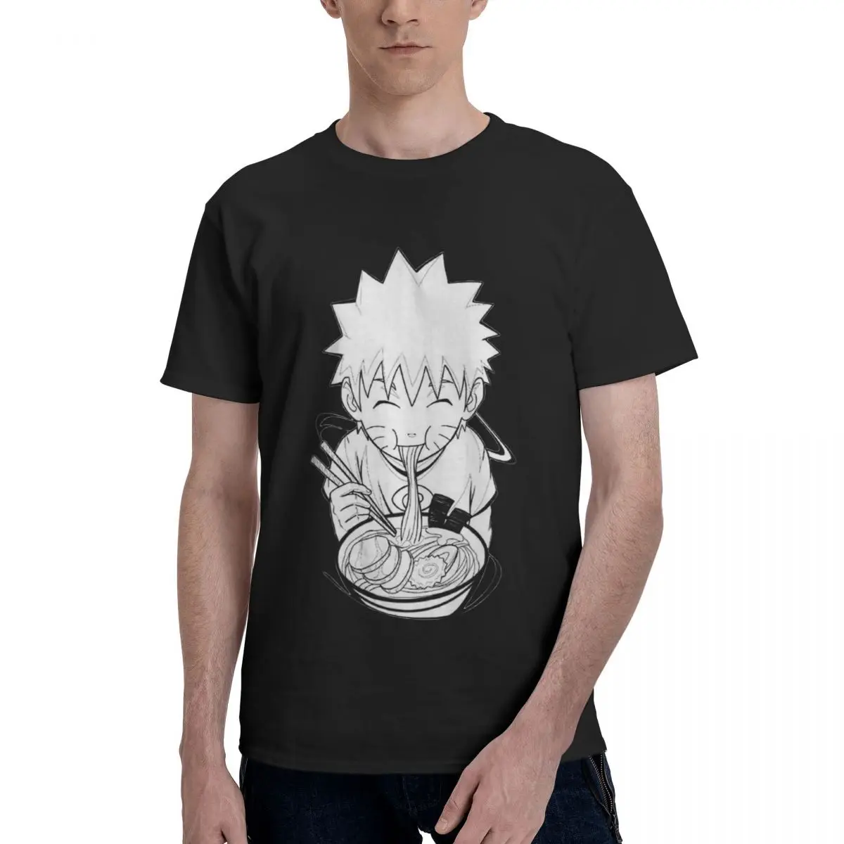 

Men T-Shirt The Ramen Kid Bandai Naruto Funny 100% Cotton Tees Short Sleeve Anime T Shirt Crewneck Clothing Unique