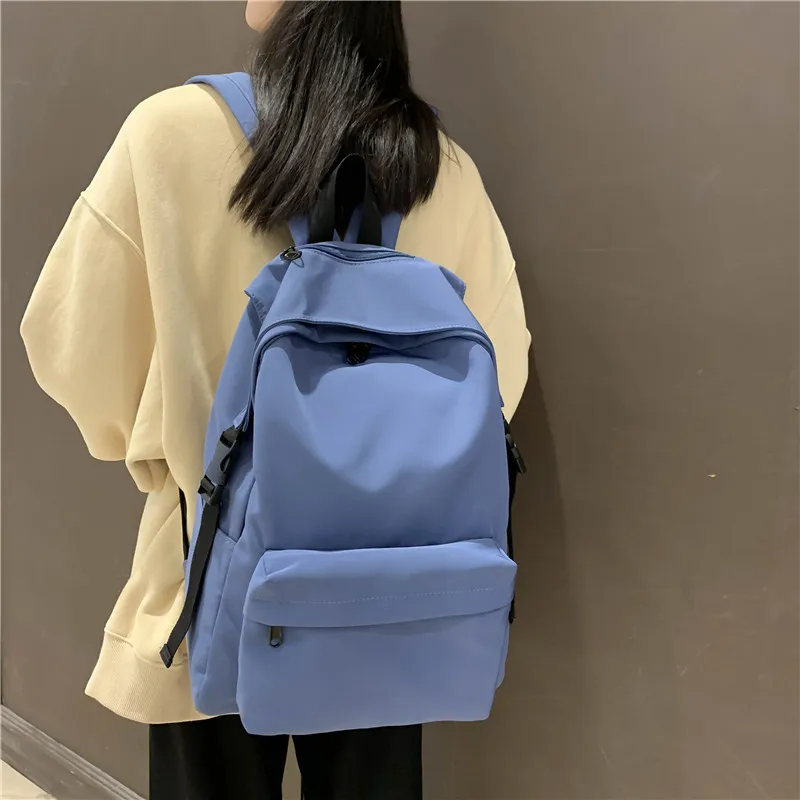 

Female Double Shoulder Bag Unisex Nylon Backpacks Big Small Travel Backpack Large Capacity Solid Color Students Bags Backpacks