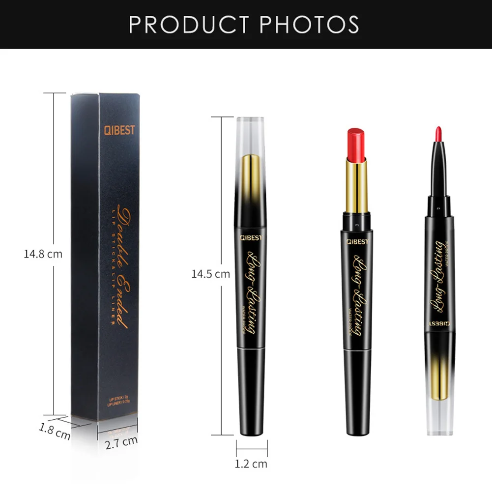 

Double Ends 15 Colors Matte Lipstick Lipliner Pencil Waterproof Moisturizing Cosmetics Long Lasting TU45889