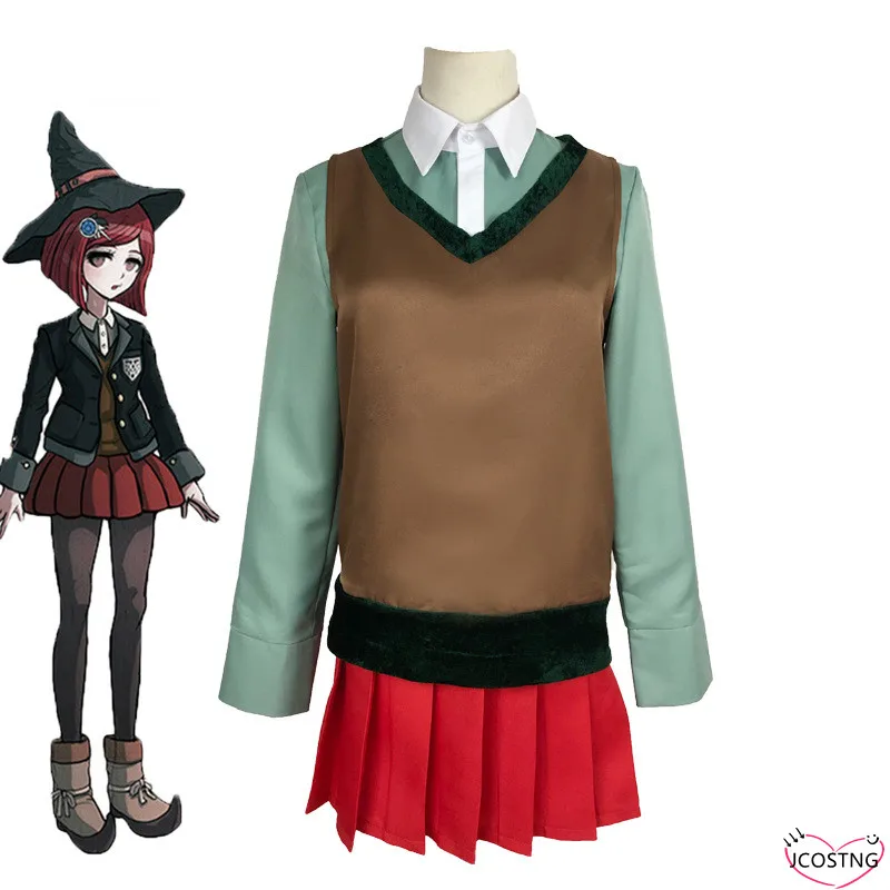 Аниме косплей костюмы Danganronpa V3 Косплей юмено химико форма Волшебная Шляпа парик