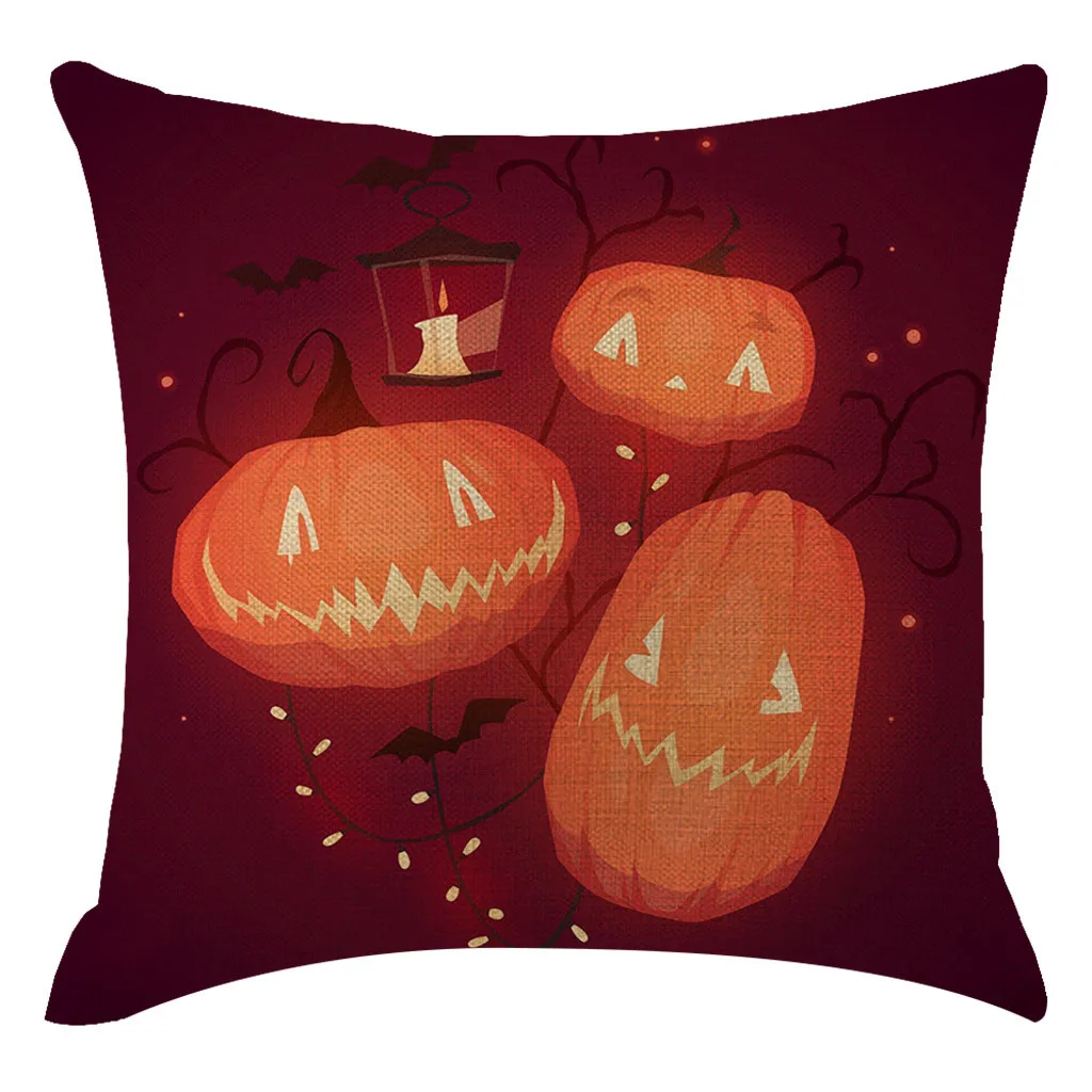 Halloween Pumpkin Witch Cat Owl Pillow Case Square Linen Home Hotel Pillowcase Fronha travesseiro Fronhas decorativas capa de | Дом и сад