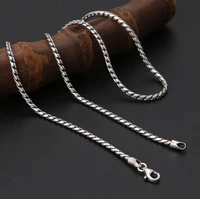 silver twist necklace s925 sterling silver necklace men women 2 5mm thick chain necklace male jewelry gift