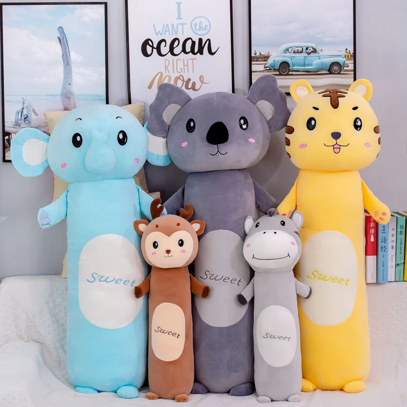 Новинка плюшевые подушки в виде животных 55 110 см мягкие игрушки слона осла тигра
