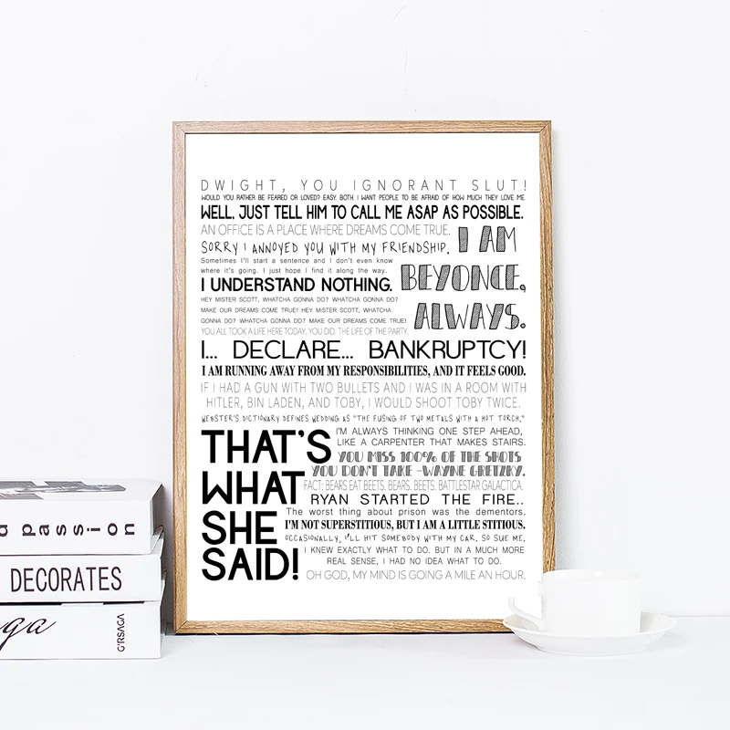 

The Office TV Show Prints Thats What She Said The Office Sayings Quotes Poster Dunder Mifflin Canvas Painting Office Wall Decor
