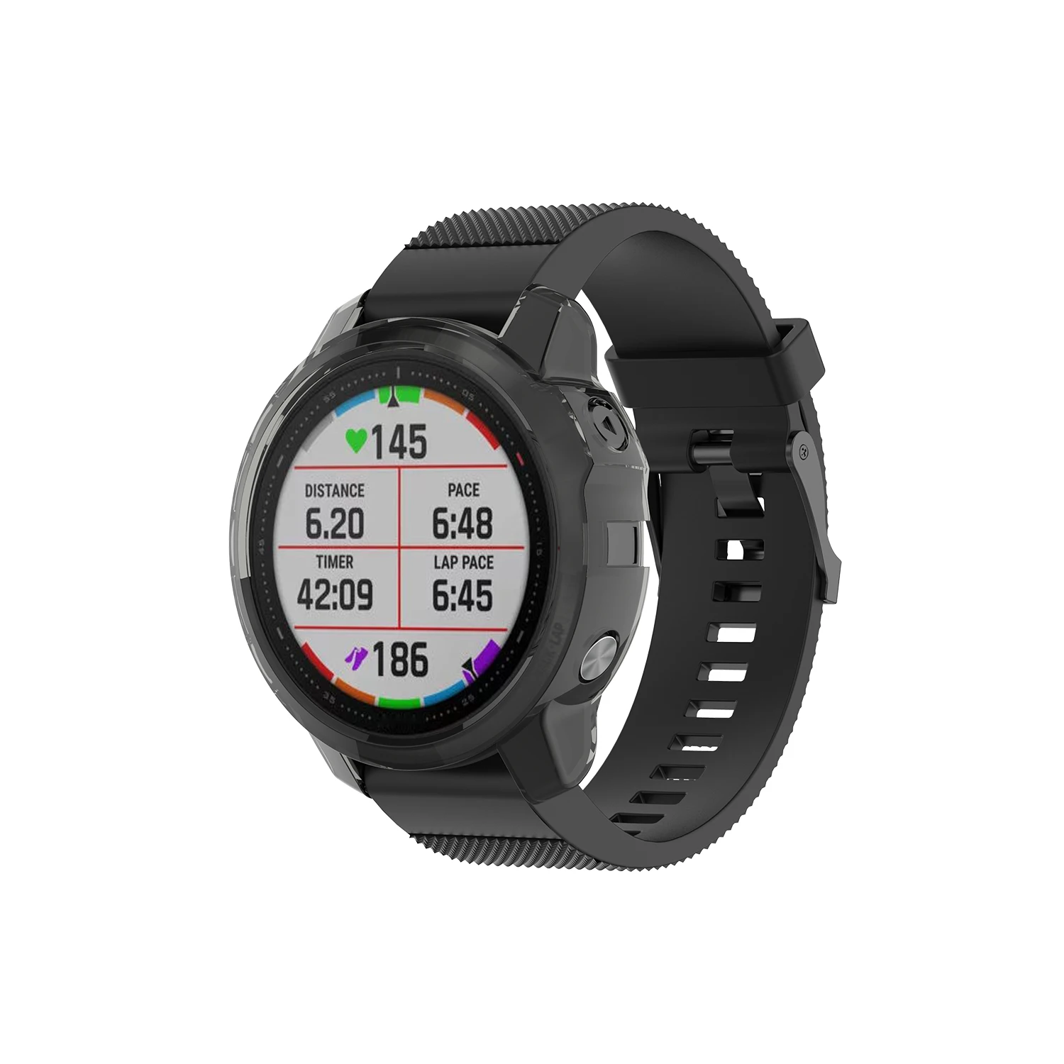 Модный силиконовый ударопрочный защитный чехол для Garmin fenix 6 6x 6s прозрачный