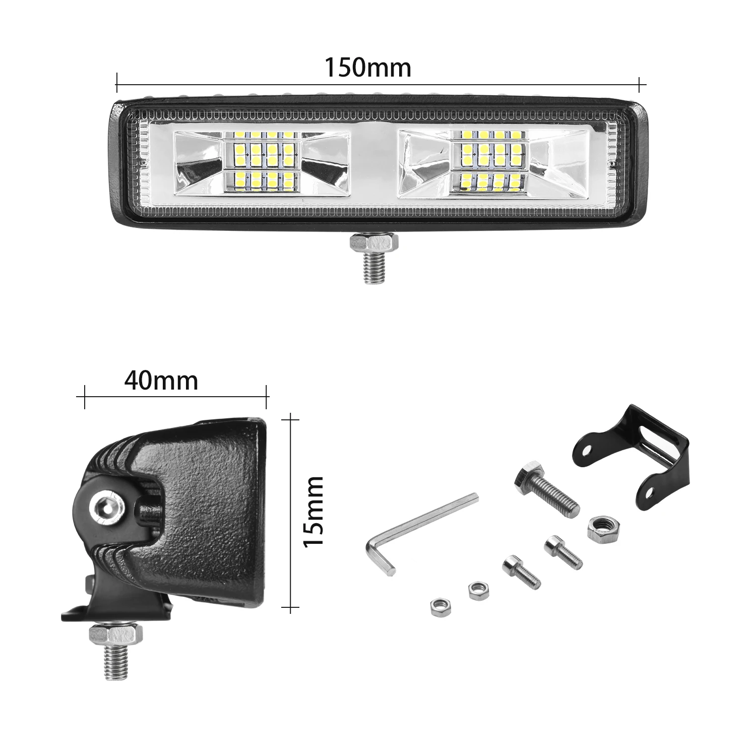 Led-светильник-Бар 18 Вт 48 Вт 42 Вт 54 Вт Светодиодный светильник для 4x4 внедорожника 12В 24В светодиодный рабочий светильник для туман светильник Реверсивный светильник светодиодный Подсветка