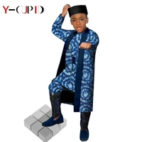 african clothes for kids boys 4 pieces sets print tee matching pants long vest cap bzin riche african children clothing y214003