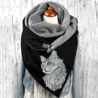 Зимний теплый шарф 2021, вязаные кашемировые шарфы с принтом кота, женские шали из пашмины, шарфы, женский роскошный фуляр