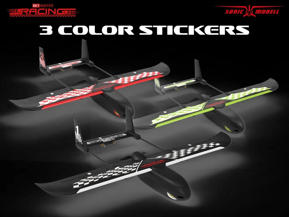 SONICMODELL Skyhunter Racing RC самолет 787 мм размах крыльев складывающийся гексакоптер FLV комплект система поглощения Краш традиционный двухстрелочный хвост